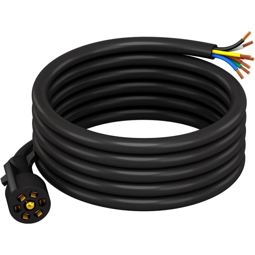 Heavy Duty 7 Pin Trailer Cord 8 FT Wiring Harness Kit